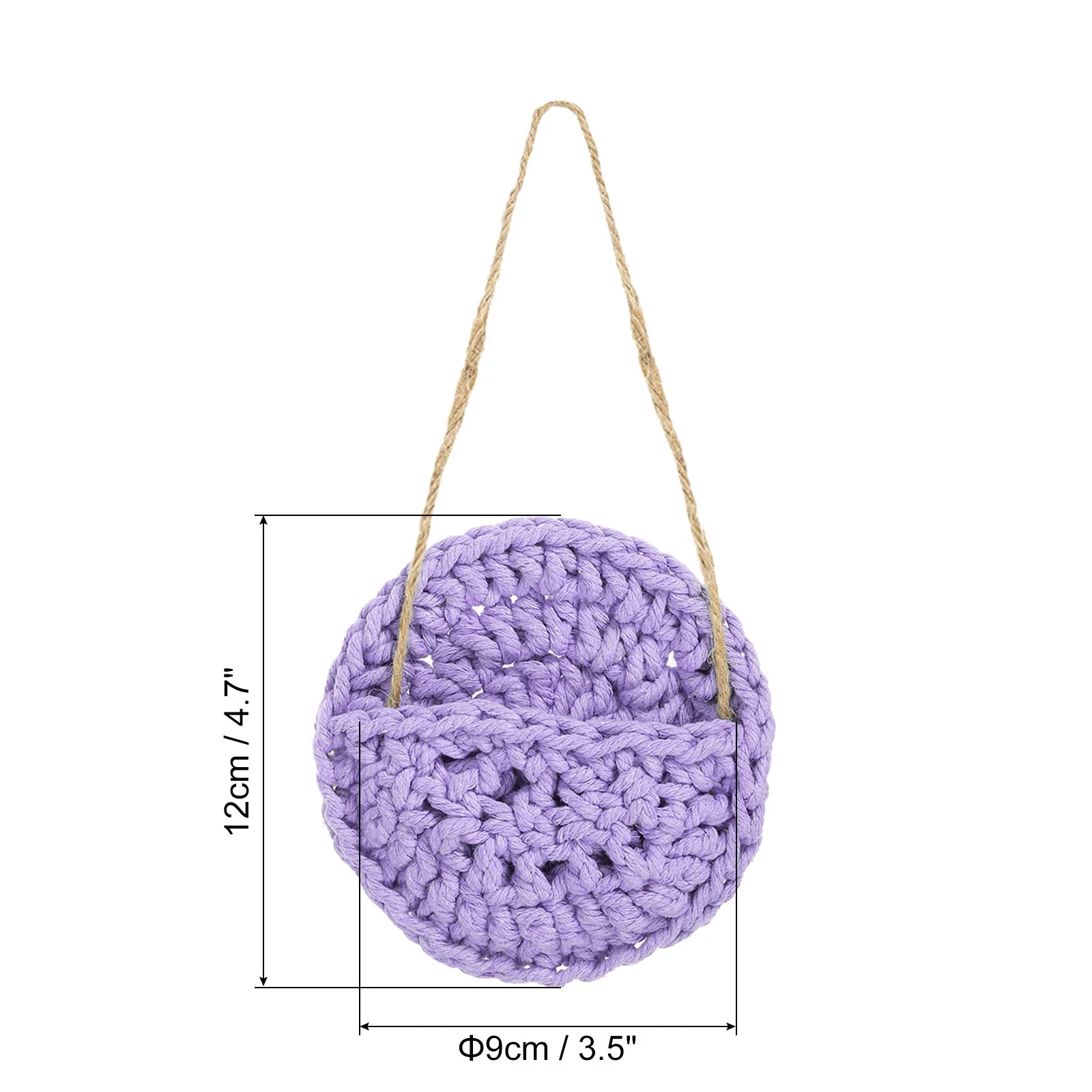 Uxcell Hanging Plant Basket, 4.7 Inch Dia Hanging Wall Planters for Indoor Outdoor, Purple