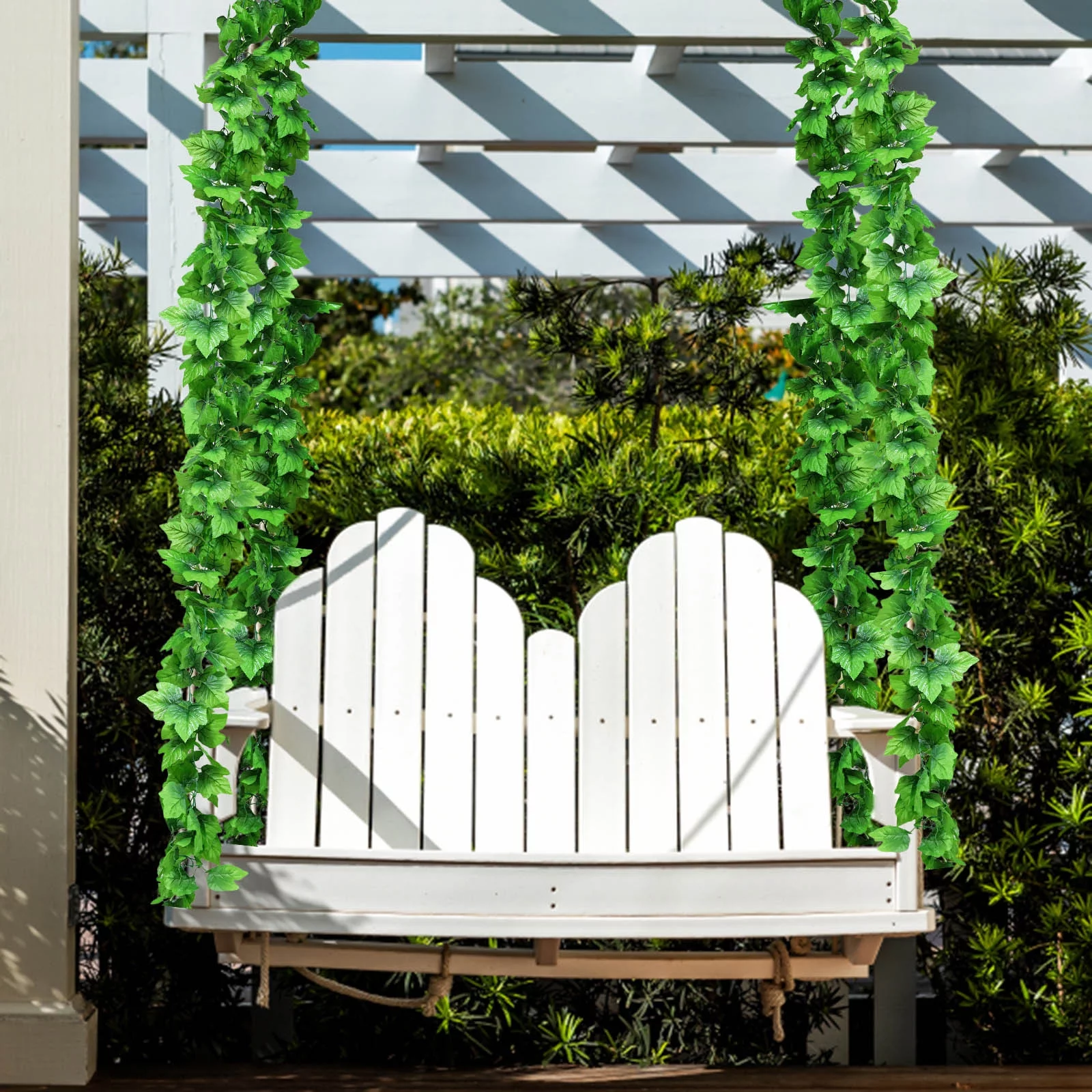 LKWLPD Front Door Plants Flower Rattan Flower Plastic Decorative Flower Green Leaf Vine Plant Grape Vine Grape Leaf Home Decor Farmhouse Kitchen Decor Green