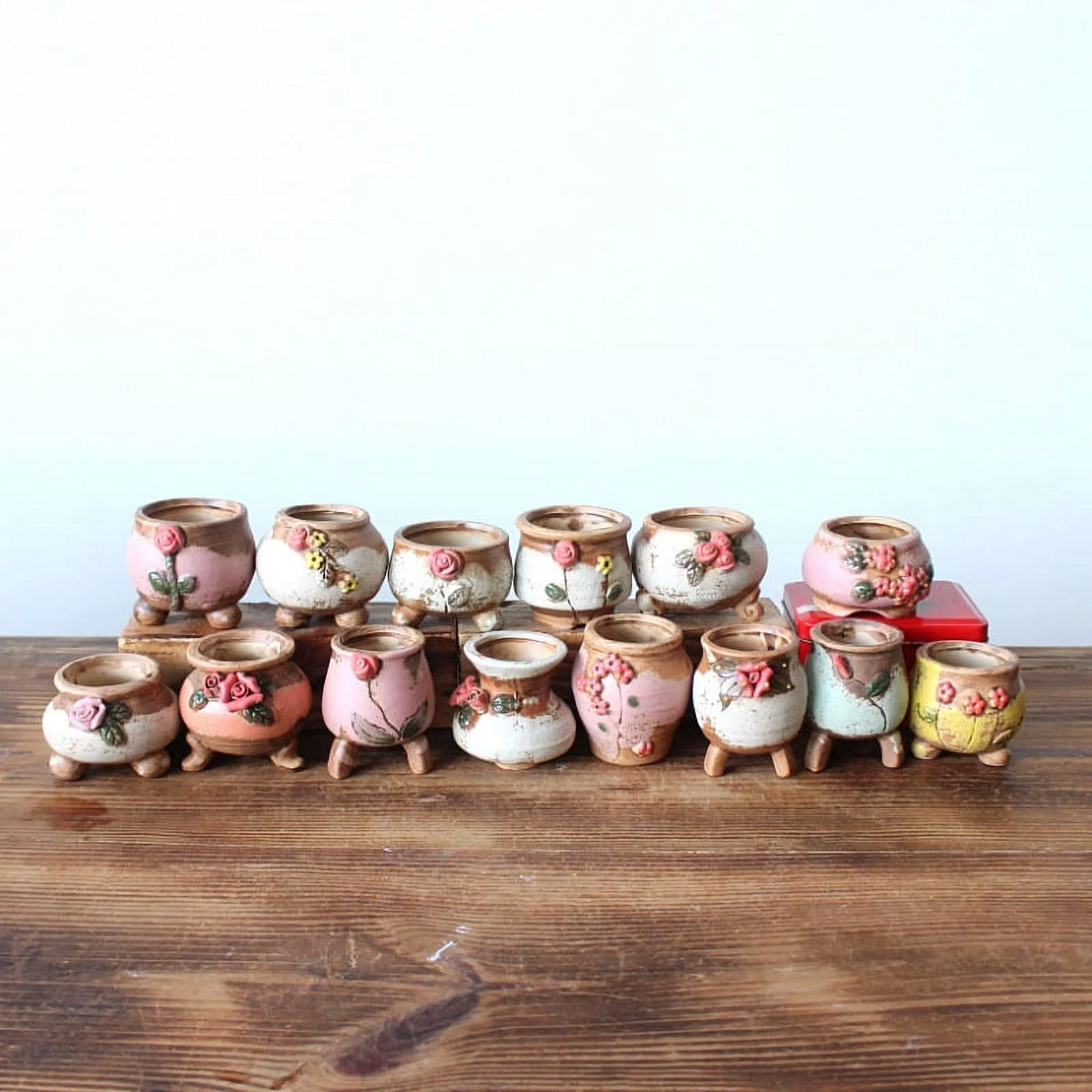 Hand-Painted Ceramic Succulent Mini Flower Pots, Assorted Pack, Random Dispatch