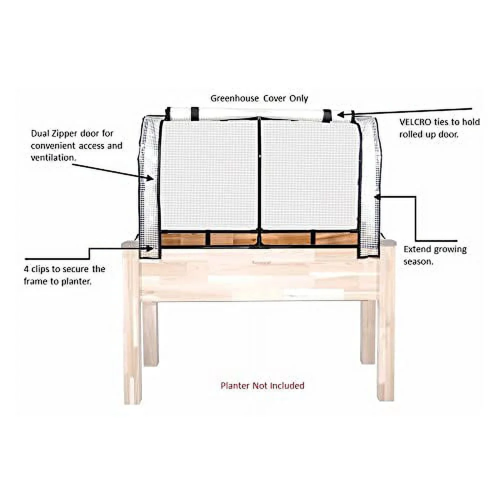 CedarCraft Greenhouse Cover 43 x 22 x 24 Inches, Provides The Perfect Microclimate for Healthy Plants; Includes Frame & Cover, Planter NOT Included