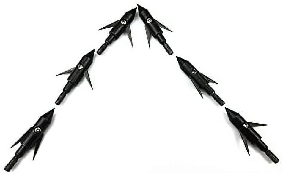 GPP 6PK 150gr Black Hunting 2 Blades Broadheads Arrowhead Bowfishing Arrow Tips