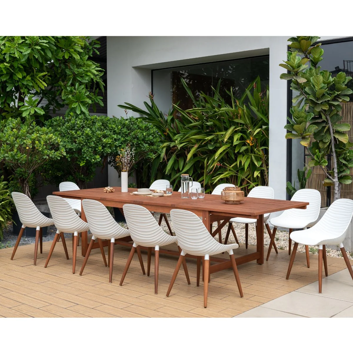 Amazonia Siena 13-piece, 100% FSC Certified Wood, Outdoor Patio Dining Set