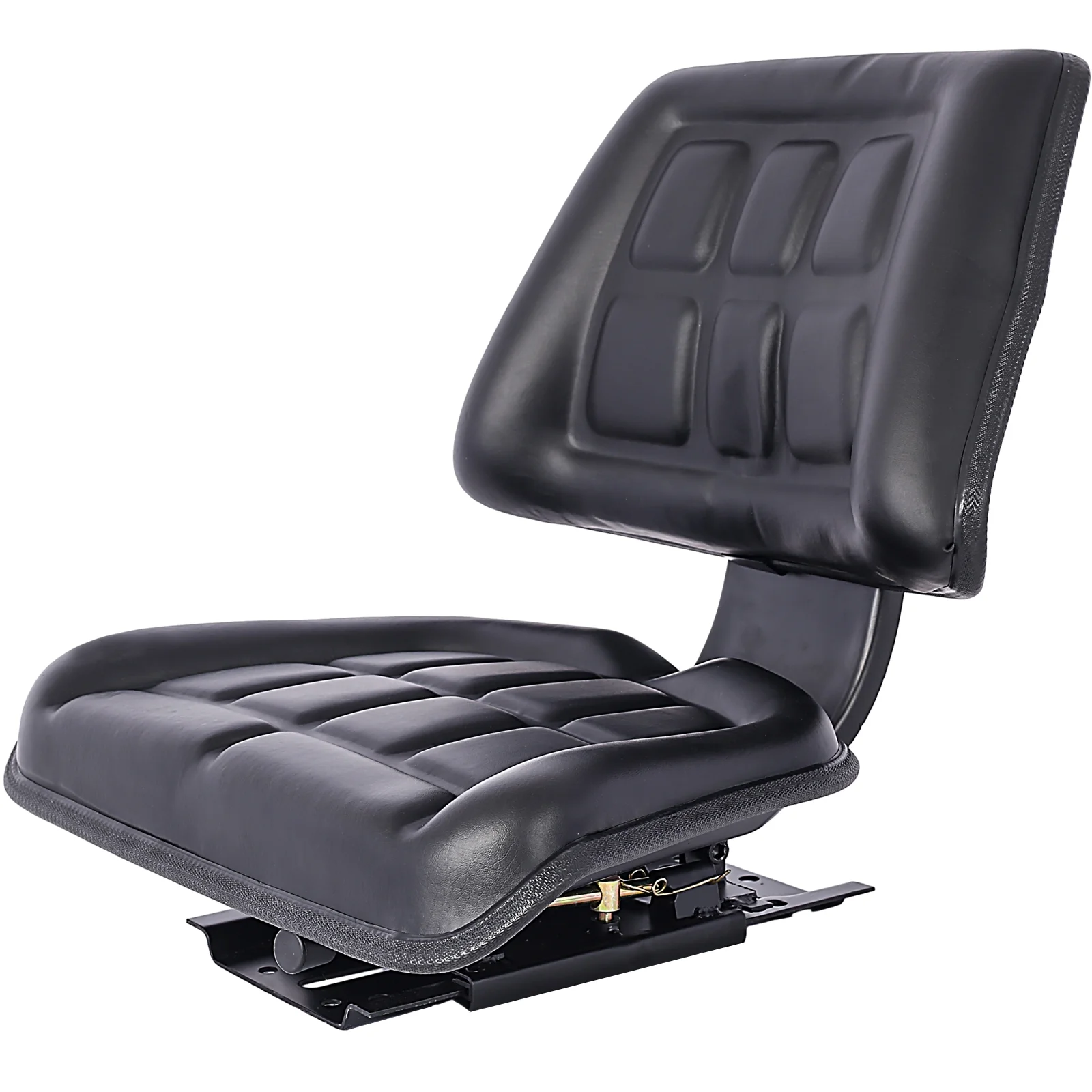 Tractor Seat w/ Backrest Black Slide Track Steel/PVC Compact Mower