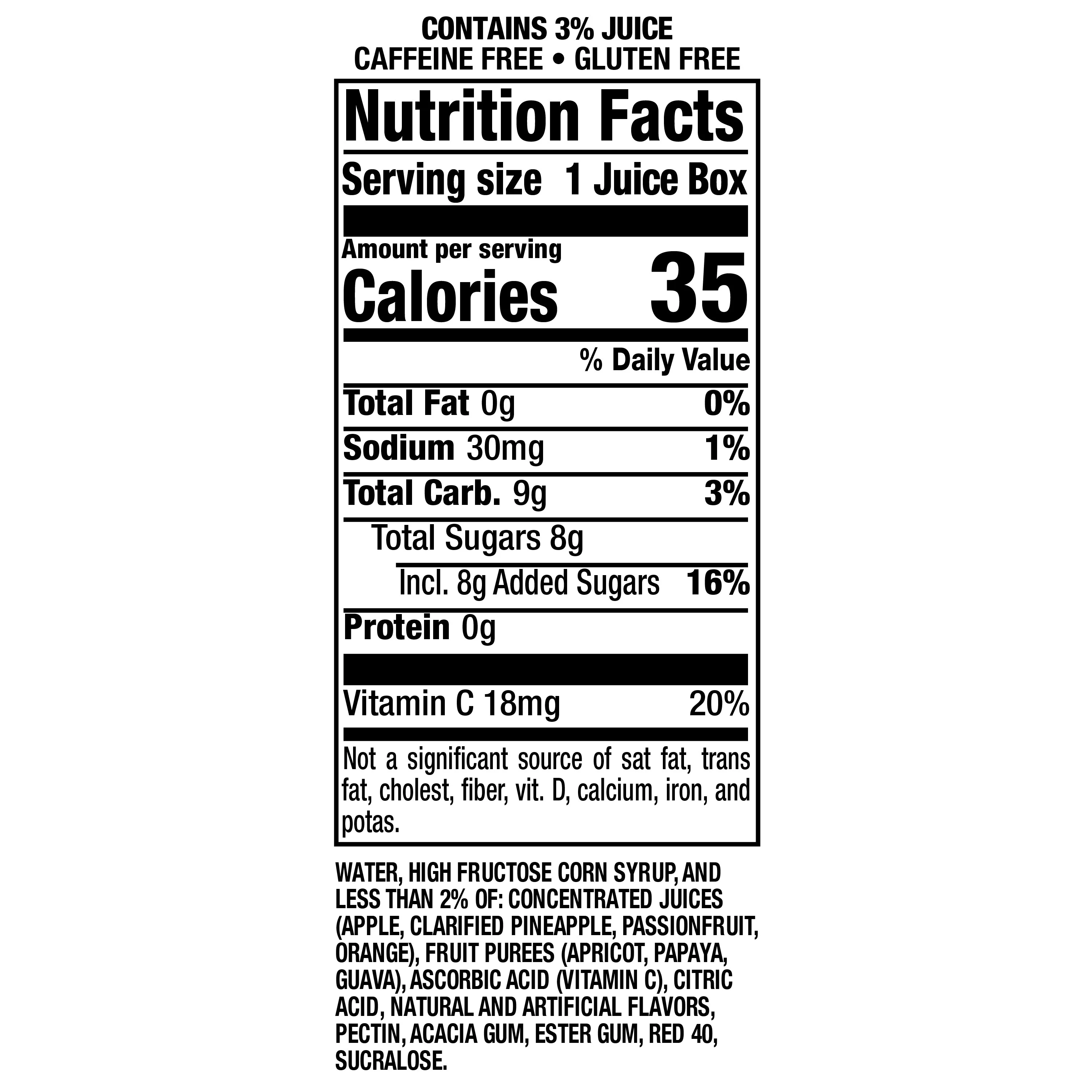 Hawaiian Punch Lemon Berry Squeeze Juice Drink, 6.75 fl oz, 8 Count Boxes