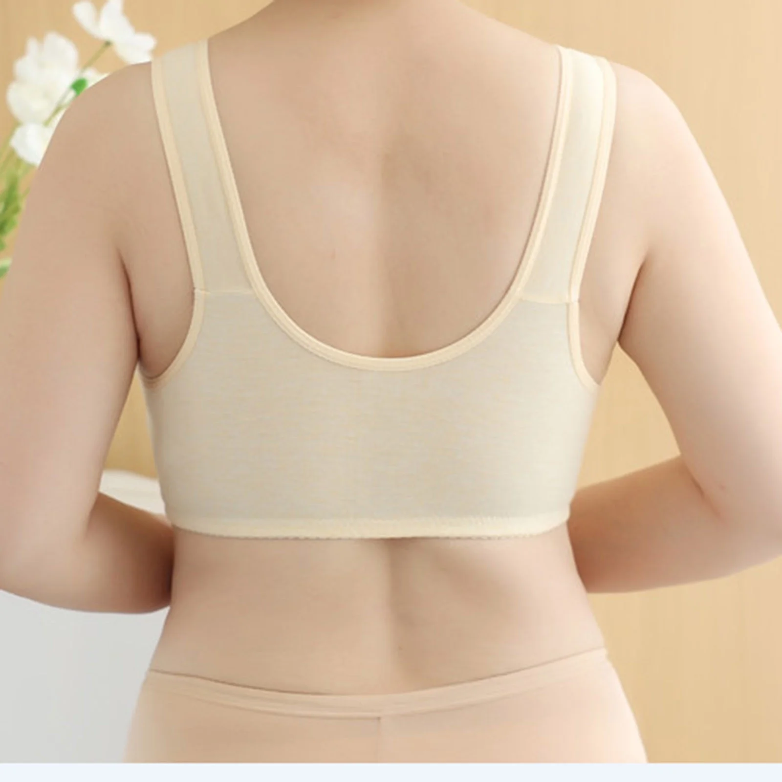 Front Fastening Bras for Women Clearance Comfort Wireless Cotton Bralette Plus Size Botton Vest Push Up Everyday Bras Ladies Easy Close Non Wired Support Underwire