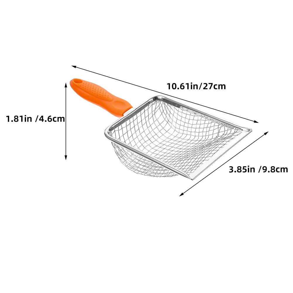 Jibingyi Pet Cat Litter Scoop Deep Shovel Poop Lifter Stainless Steel Pet Litter Scoop Sifter