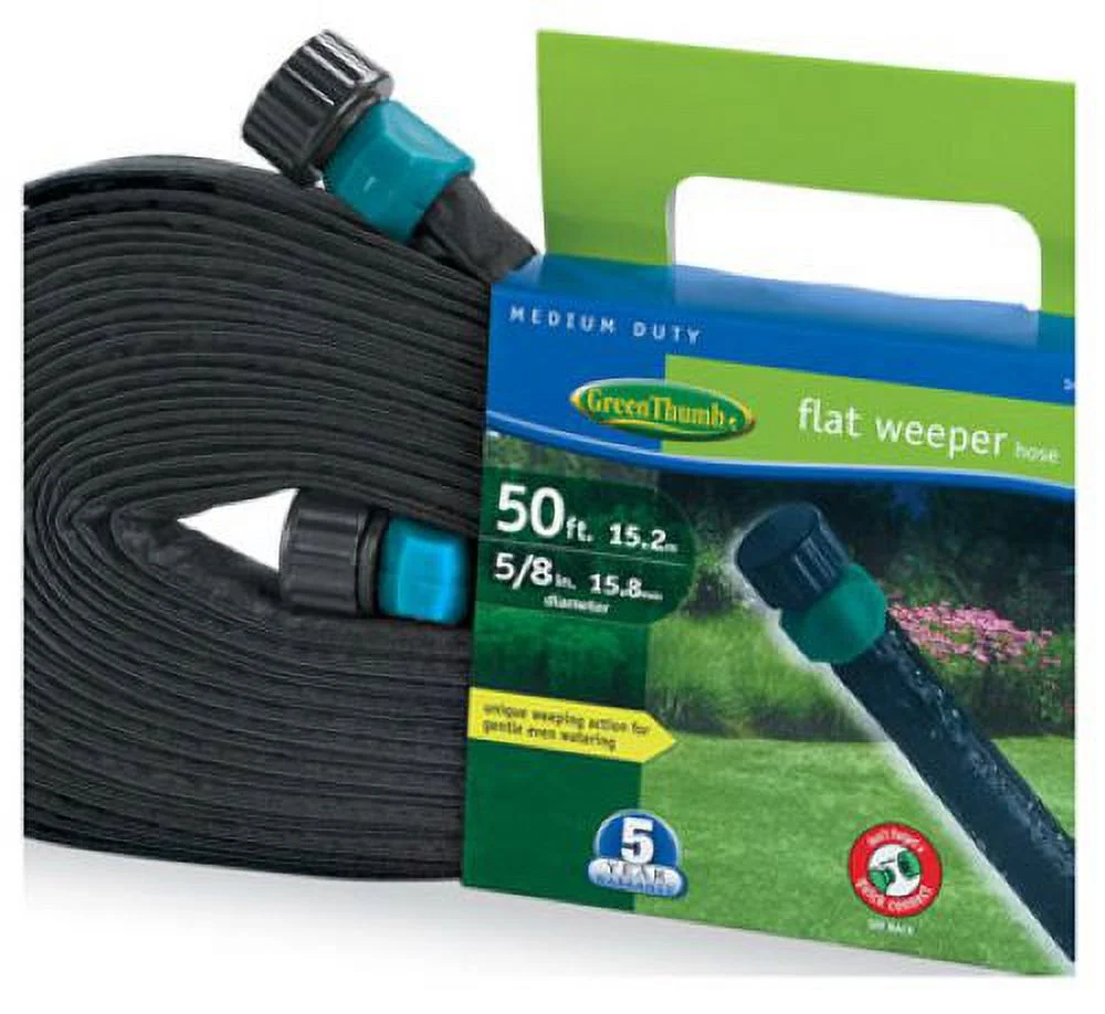 Green Thumb 1065290 50' Foot Flat Weeper & Soaker Garden Hose - Quantity of 3
