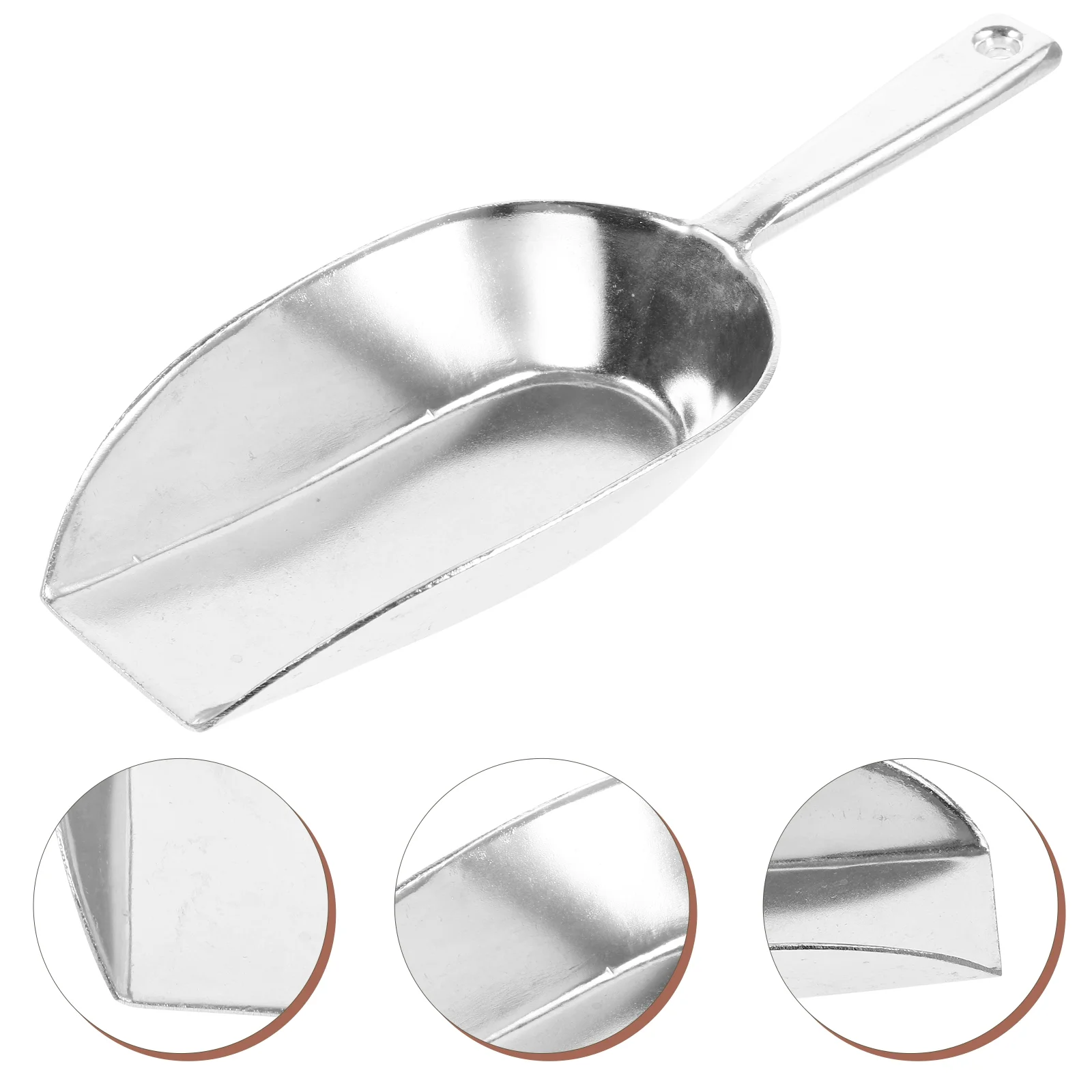 Qumonin Aluminum Flour Shovel Flat Bottom Food Scoop Ice Scooper
