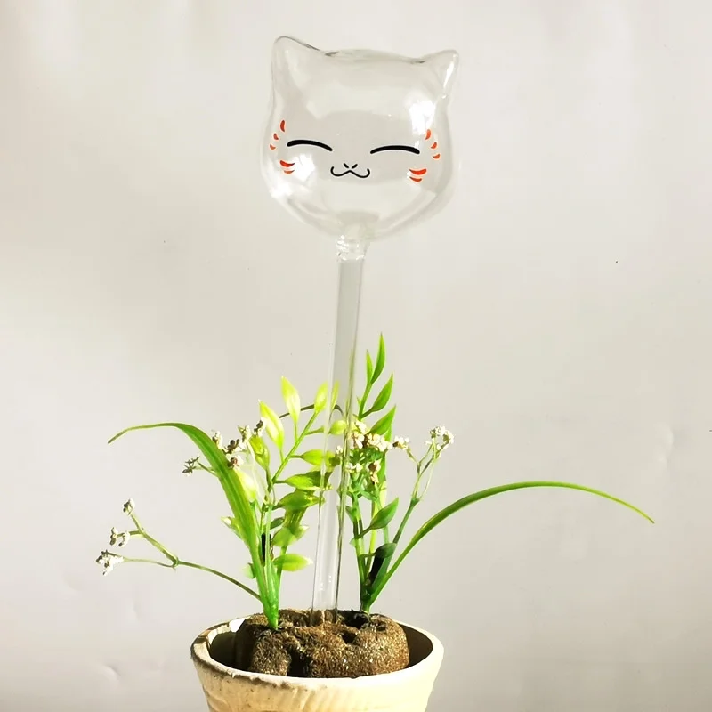Cute Cat Glass Waterer Lazy Creative Seepage Drip Irrigation Household Green Plants Potted Plants Automatic Watering Device God!