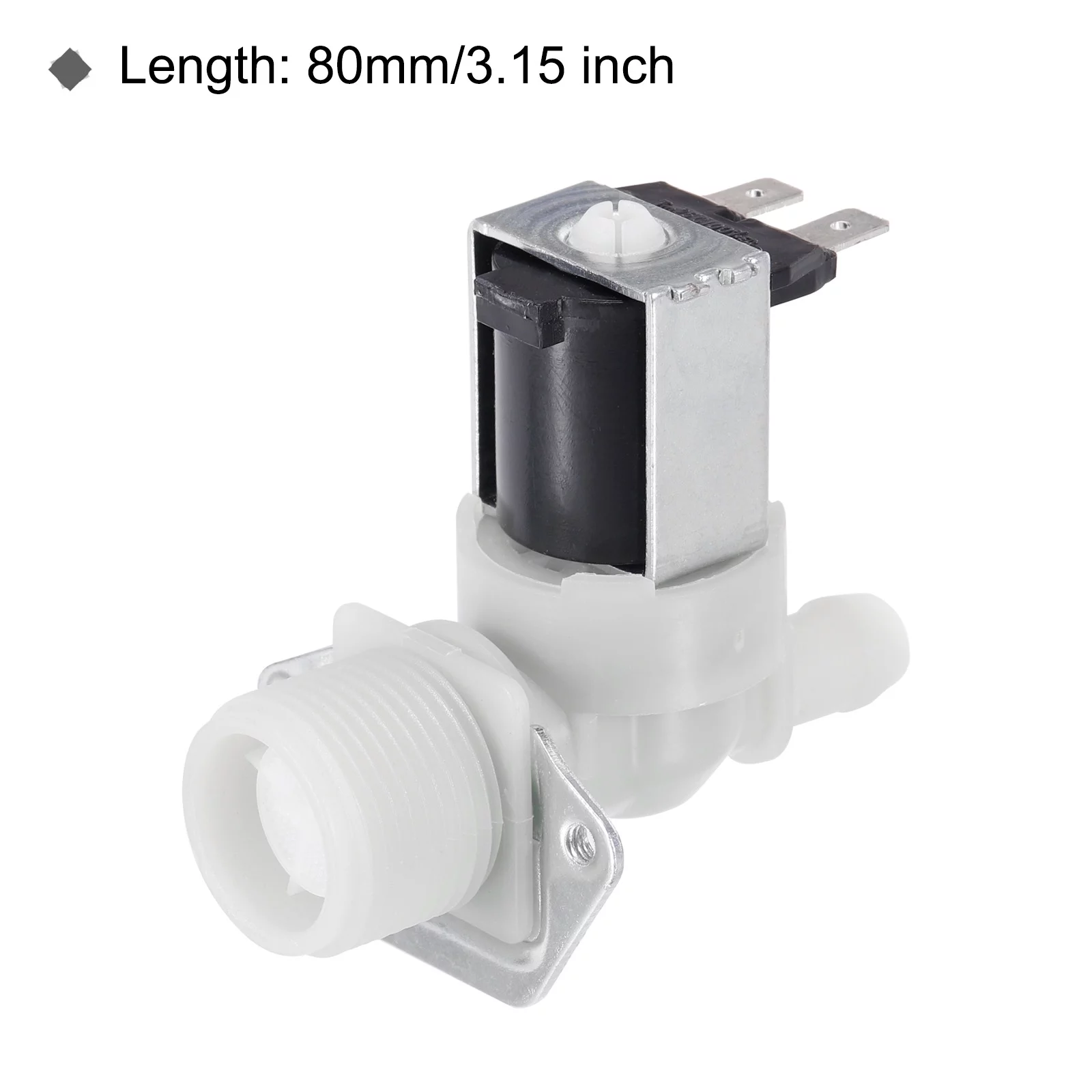 Water Inlet Valve Ice Maker Water Inlet Solenoid Valve for General Refrigerators 80mm  White