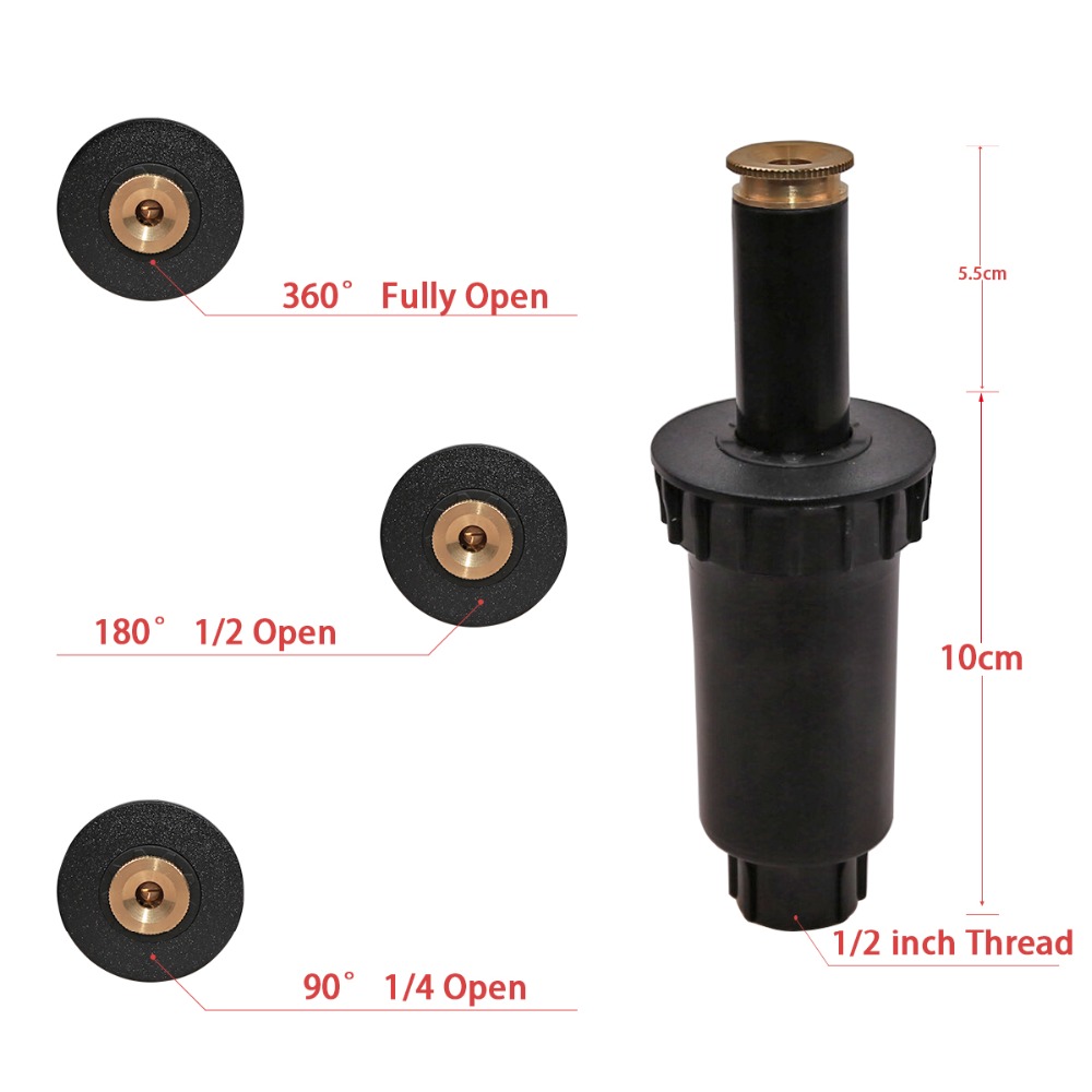 90- Degree 4Pcs/lot Garden Lawn Sprinkler  Automatic Retractable Spray Irrigation System Copper Nozzle #GW00107