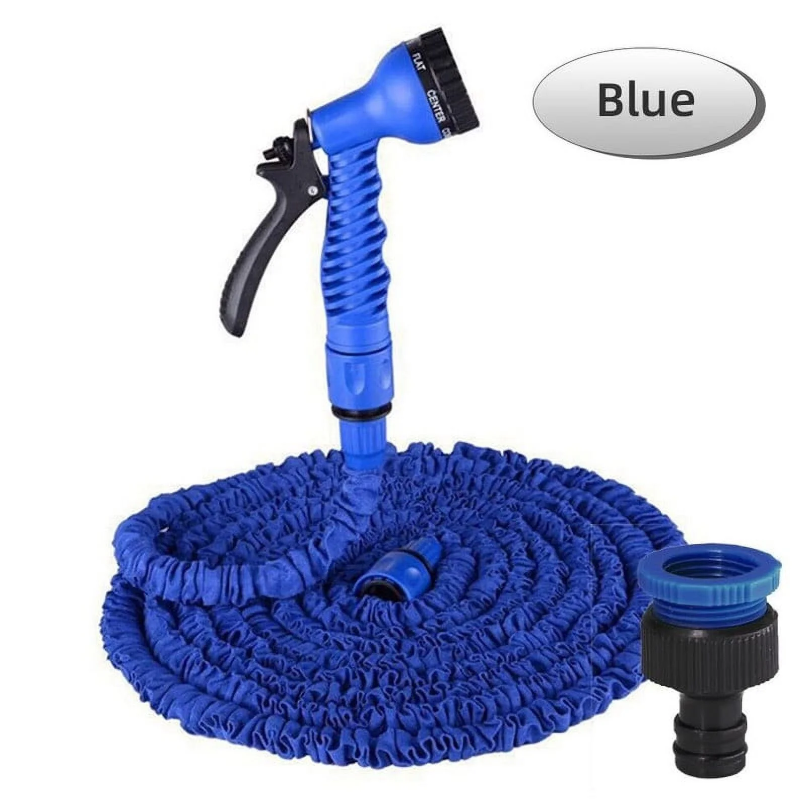 The Perfect Part Expandable Flexible Garden Hose With Spray Nozzle-Blue