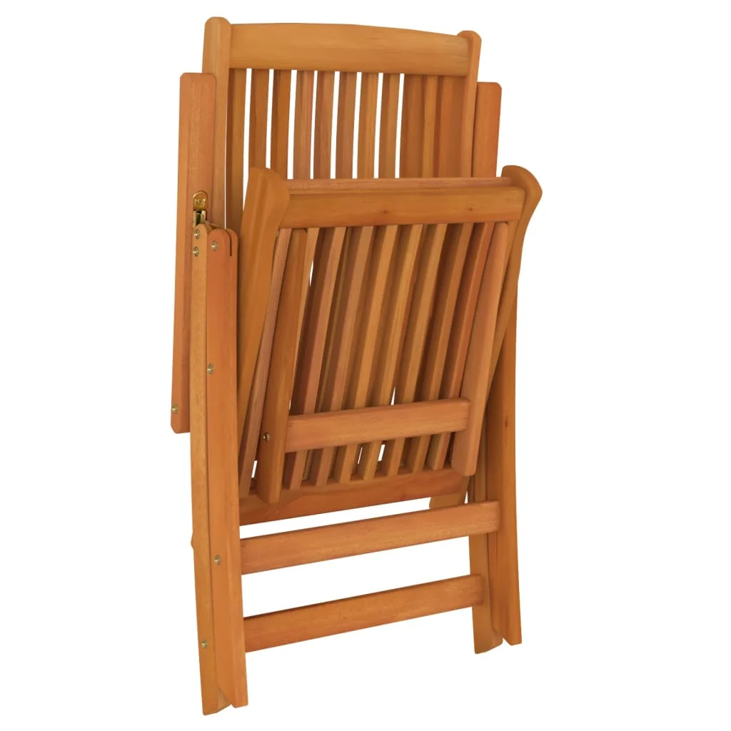 Folding Patio Chairs with Footrests 2 pcs Solid Wood Eucalyptus