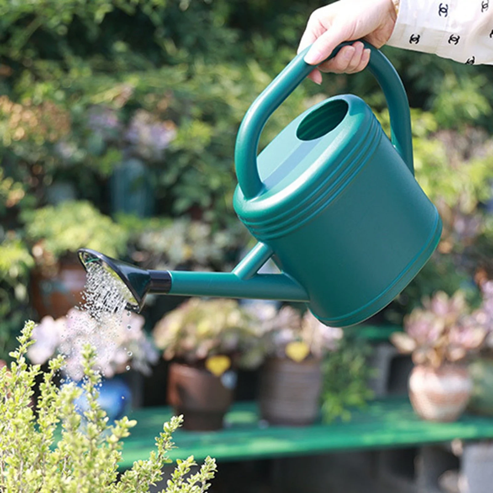 USYFAKGH Watering Cans Watering Pot Simple Watering Pot Garden Watering Pot Household Long Mouth Shower Pot White