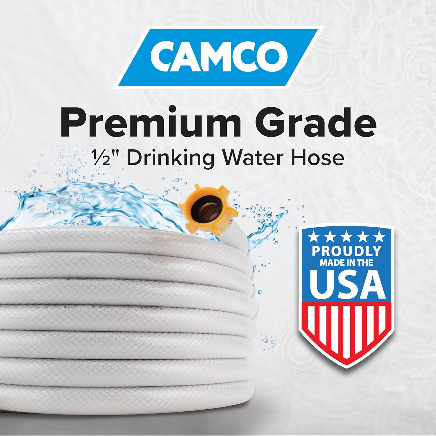 TastePURE 10-Ft Water Hose - RV Drinking Water Hose Contains No Lead  No BPA & No Phthalate - Features Diamond-Hatch Reinforced PVC Design - 1/2\u201D Inside Diameter  Made in the USA
