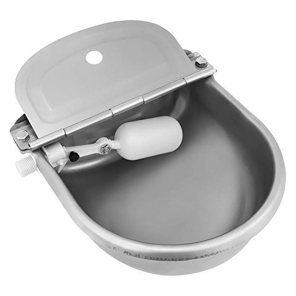 Cocoarm Automatic Water Bowl for Dogs, Automatic Waterer for Livestock Goat Waterer Bowl Stainless Steel Automatic Horse Drinking Bowl with Float Valve Cattle Water Trough for Sheep Pig Pet Dog