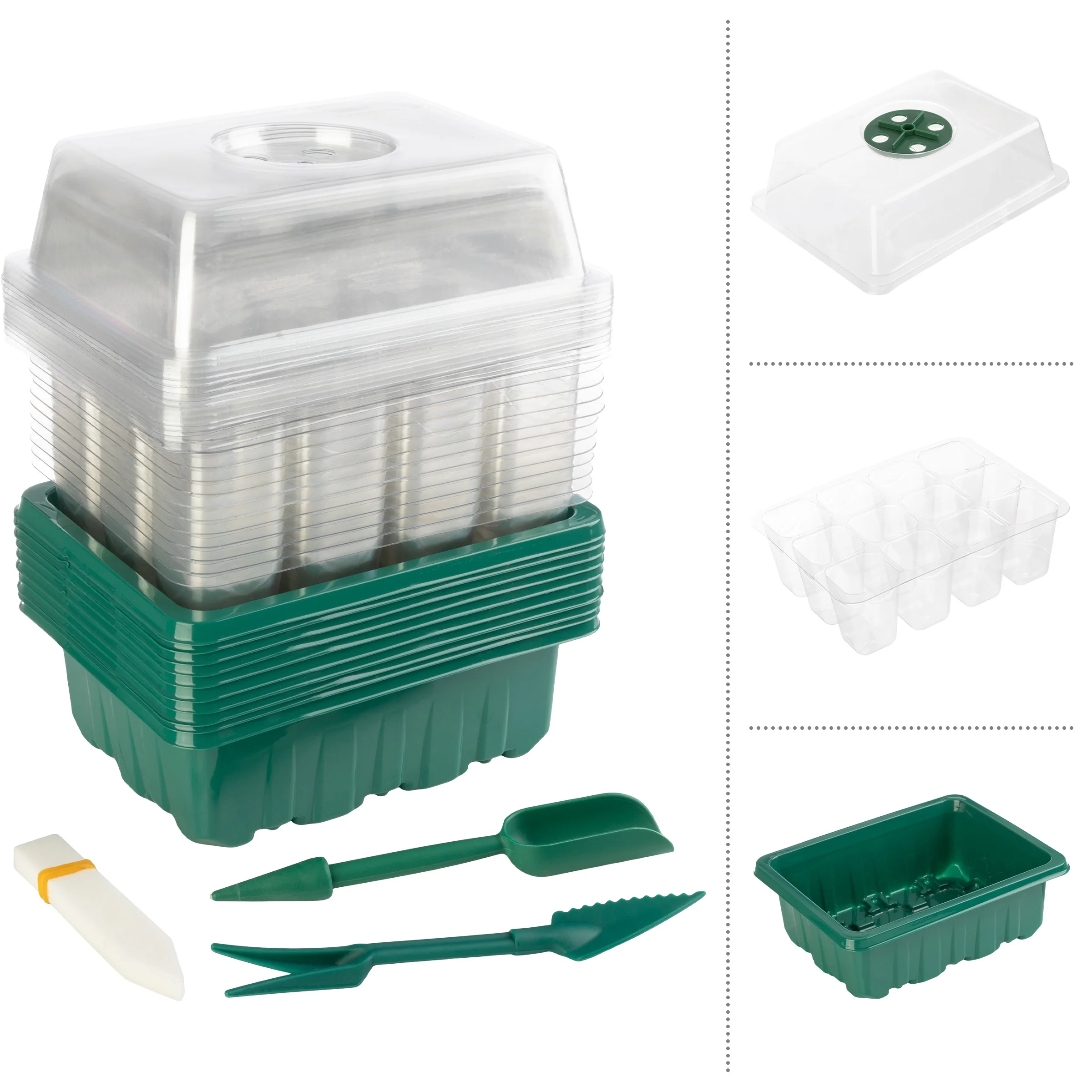 Home-Complete Seed Starter Tray 10-Pack - Plant Trays with Humidity Domes