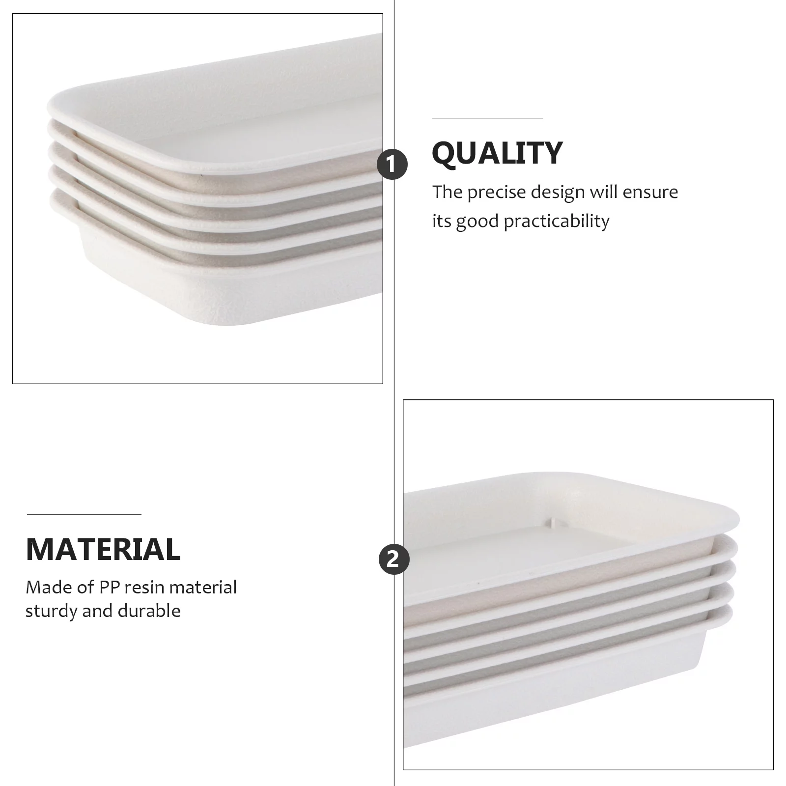 OUNONA Tray Planterflower Saucer Pots Pot Trays Saucers Potted Drip Base Succulent Rectangular Garden Water Planters Beige