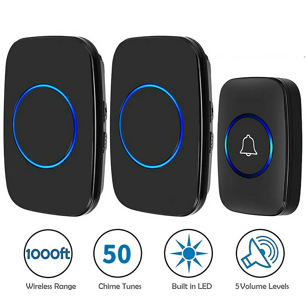 GJX Homeprotector Door Bells Chimes Wireless–loud Voice Alarm Ring Waterproof – over 1003-foot Range