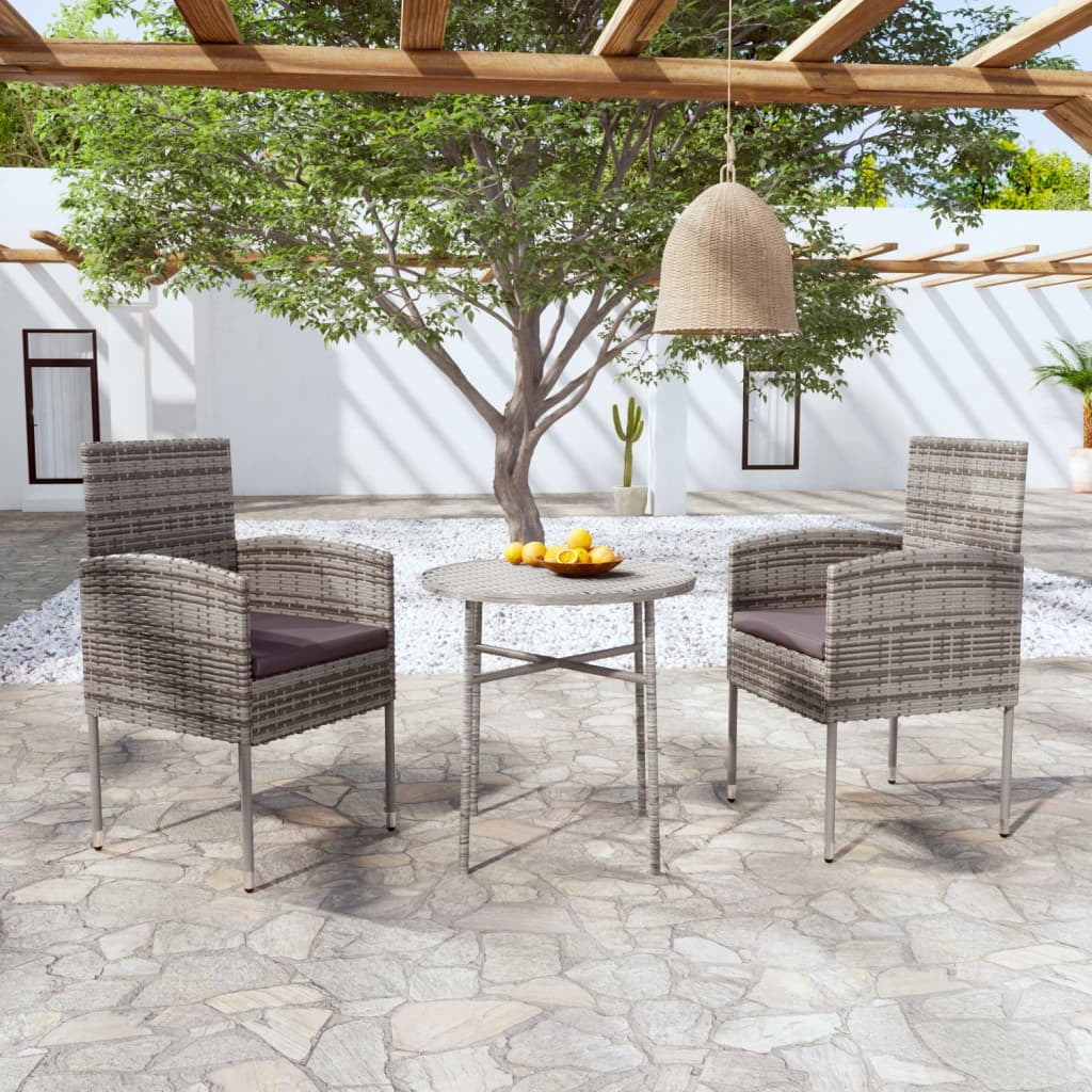 Andoer parcel,Set Poly Rattan Patio Set 3 Piece Patio Set Patio Table And Chairs Set Patio Furniture Set Patio Table And Set Balcony Poolside Ciadaz Camerina Chairs Set Vidaxl