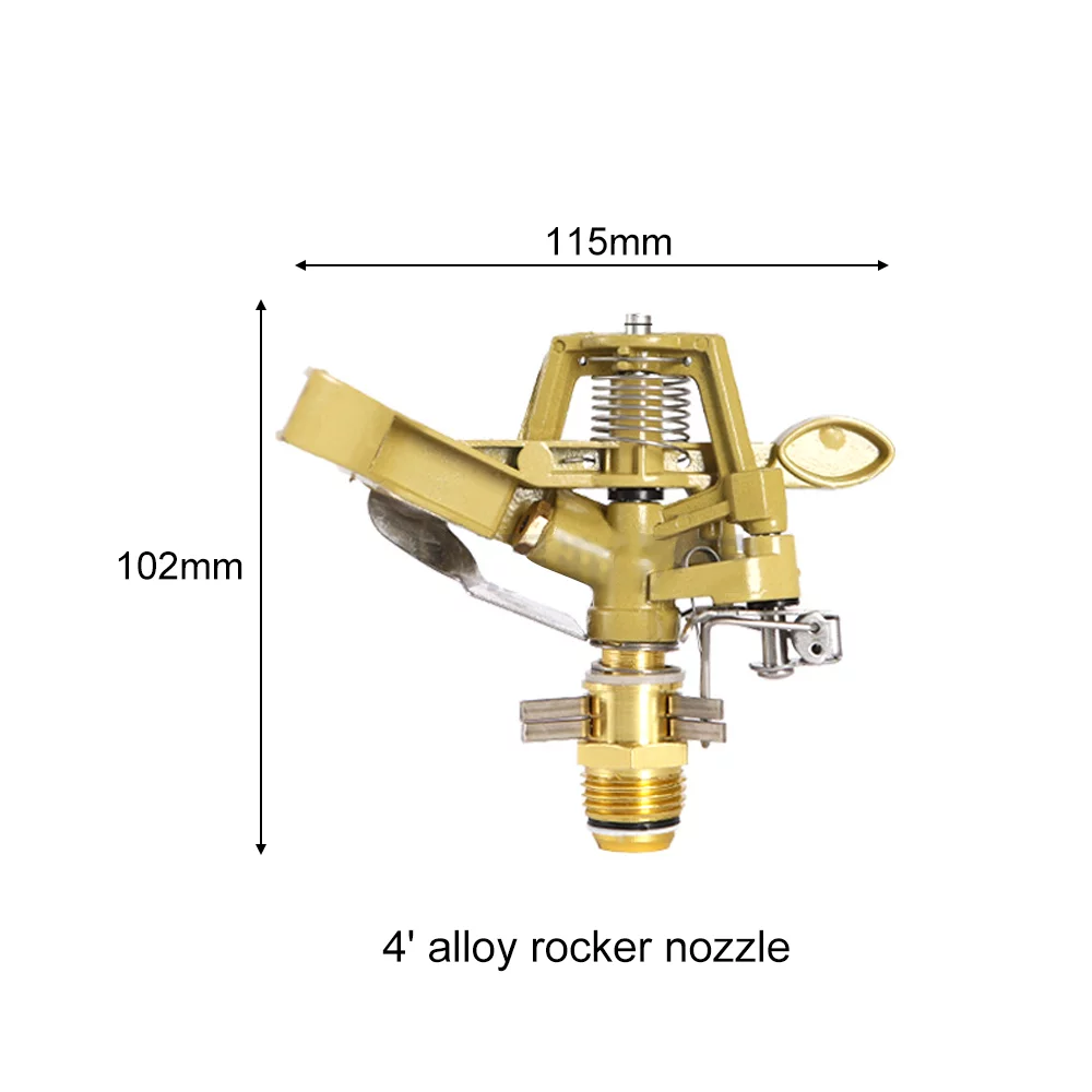 Anself 0°- Kirsite Adjustable Pattern Rain Bird Garden Impact Sprinkler Agricultural Lawn Brass Spray 4' Nozzle 10-15m Water Distance