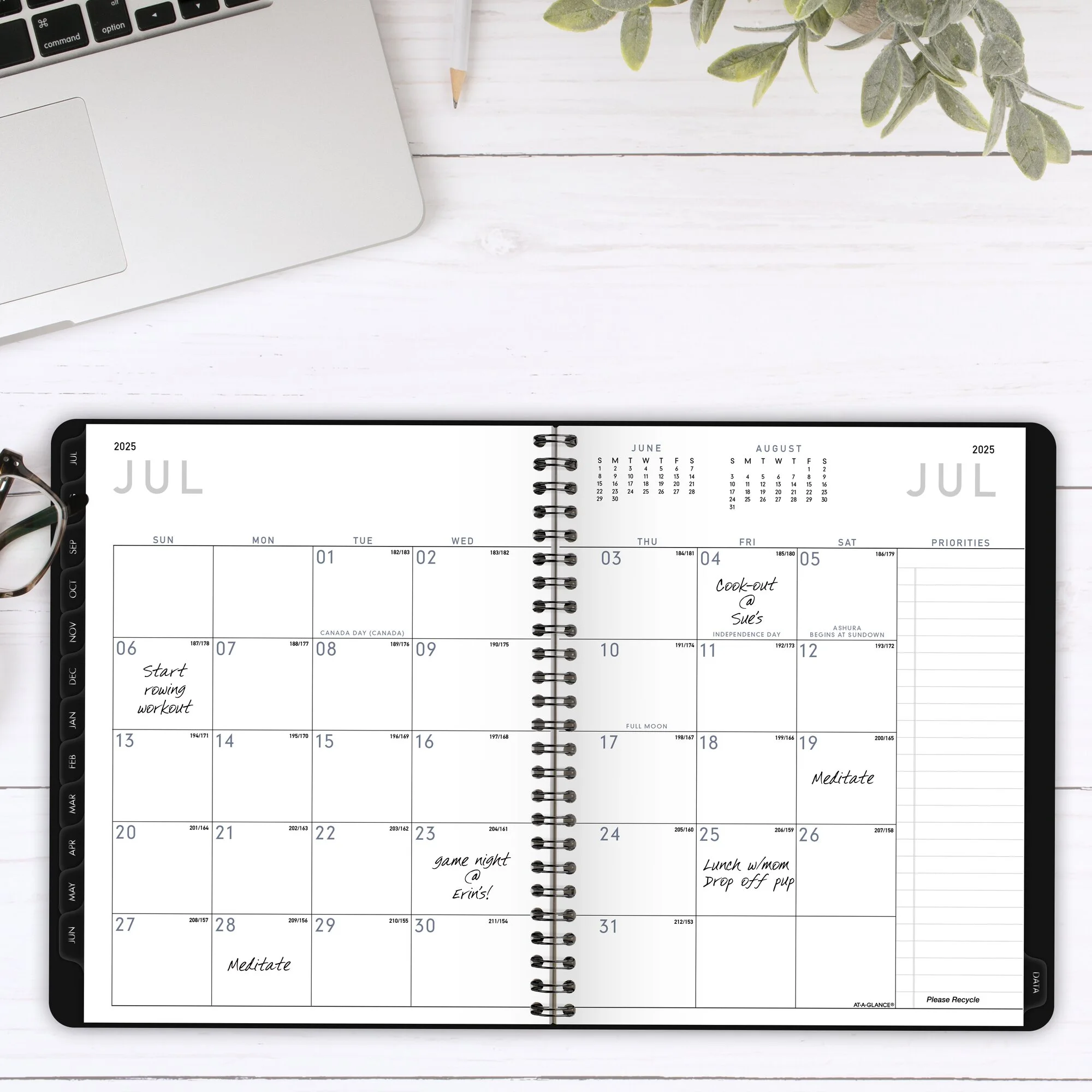 AT-A-GLANCE Contemporary Lite Academic 2024-2025 Weekly Monthly Planner Black