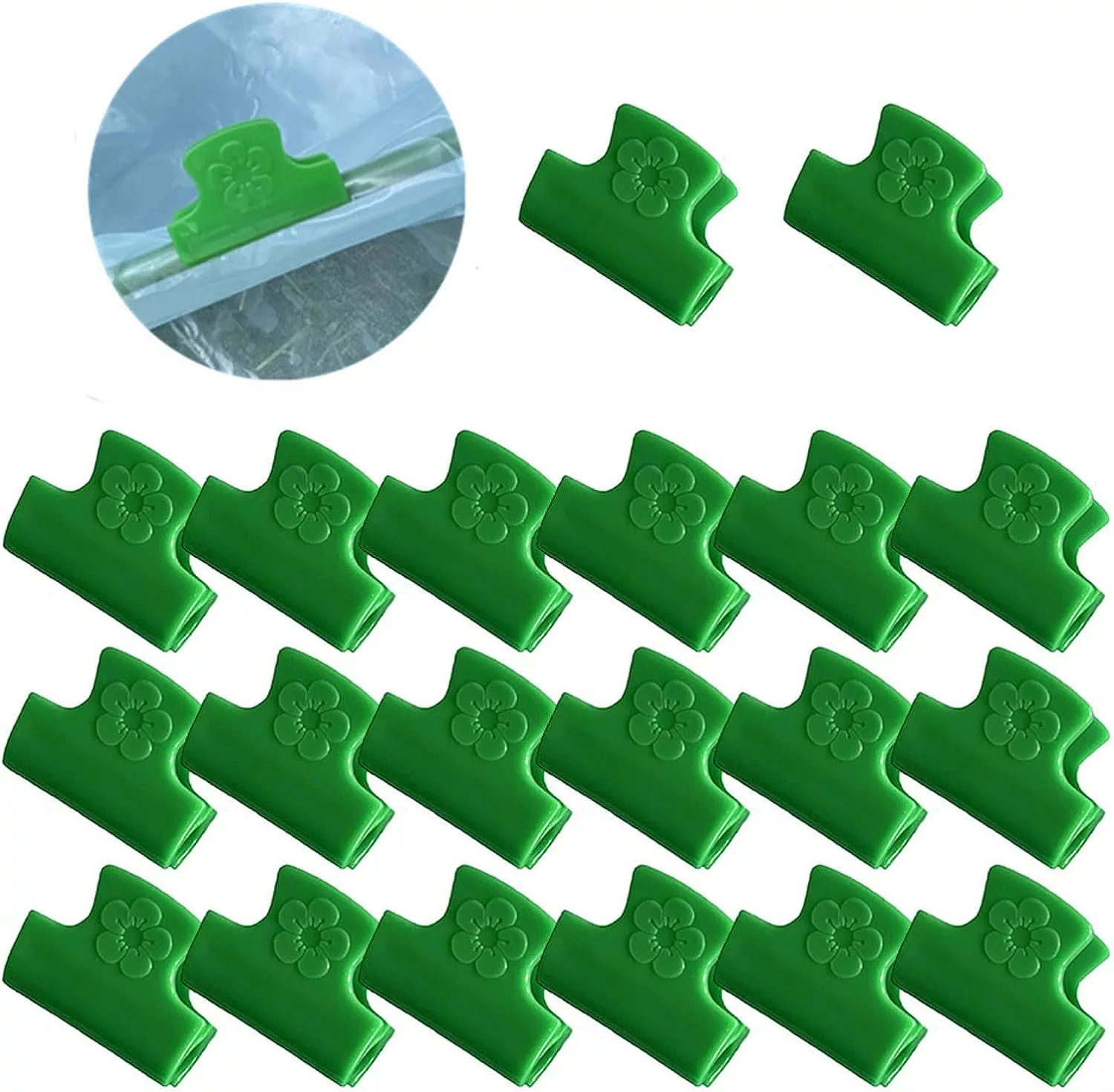 Cumbed 20pcs Greenhouse Pipe Clamps, Plant Clips, Plant Stakes Greenhouse Garden Netting Hoop Clips Tool, Film Row Cover Netting Tunnel Hoop Clip