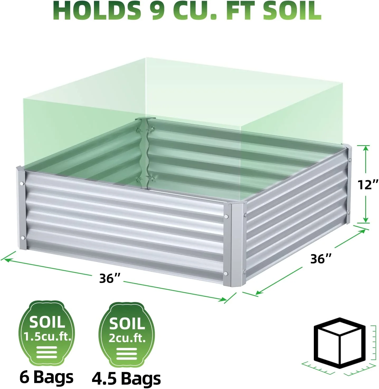 Mossy Horn Raised Garden Bed - 36