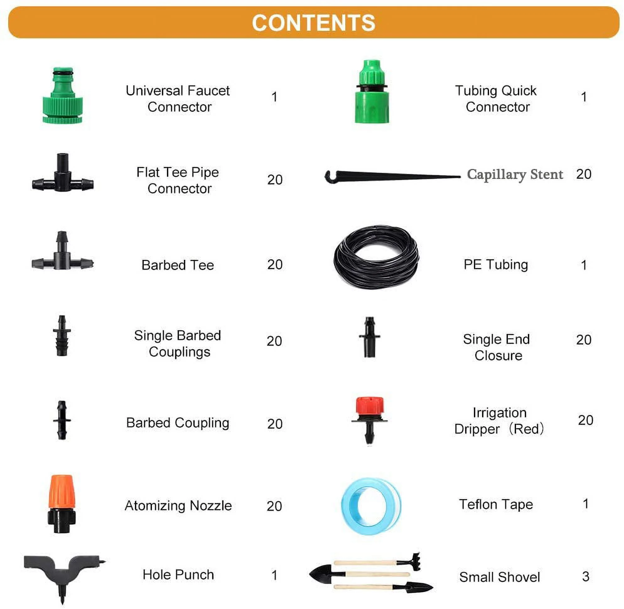 Irrigation System Distribution Tubing Watering Kit for Garden Greenhouse