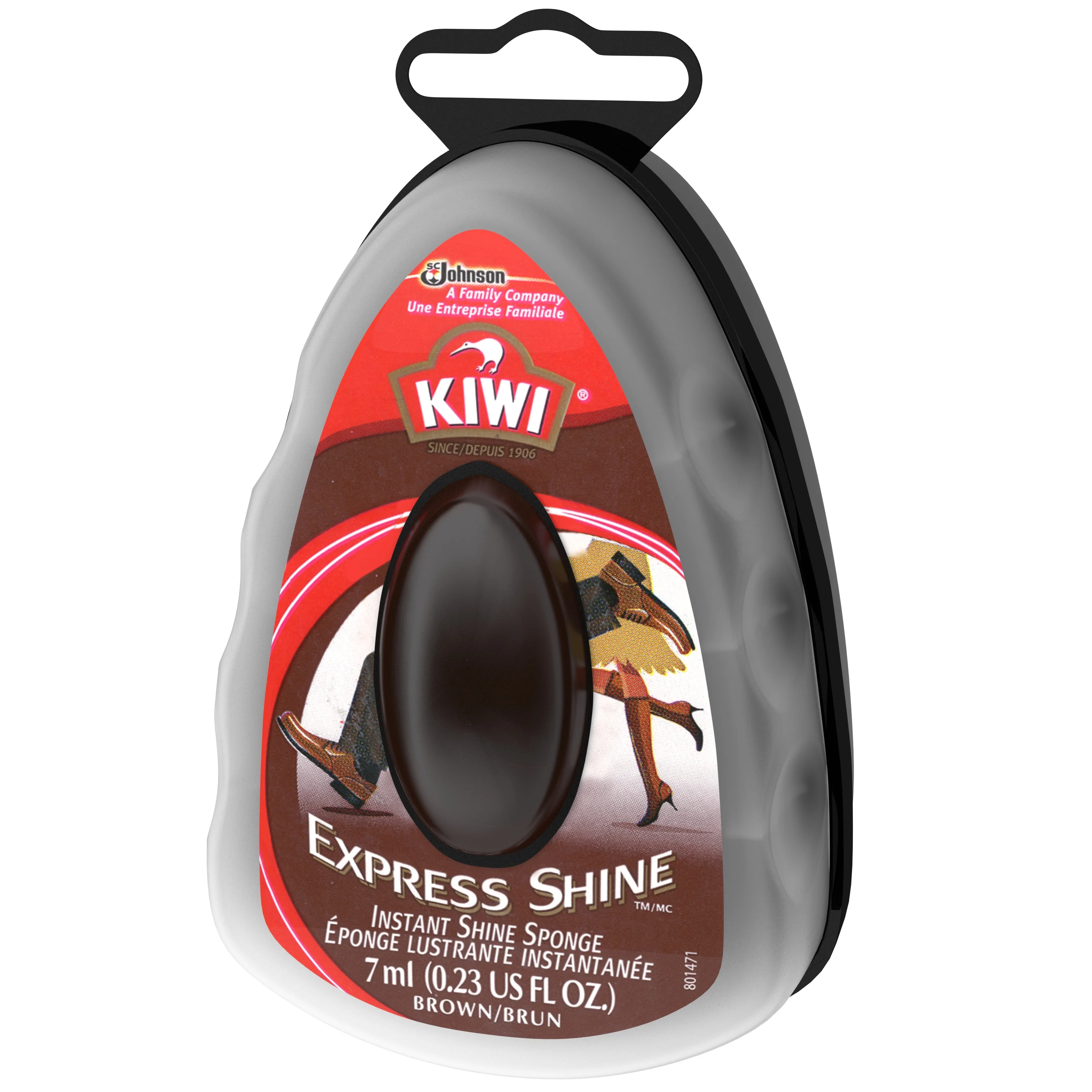 KIWI Express Shine Sponge, Brown, 0.23 oz (1 Sponge)
