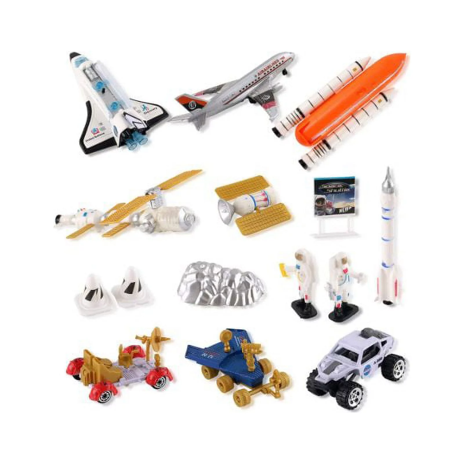 Space Shuttle Playset With Rockets, Satellites, Rovers & Vehicles