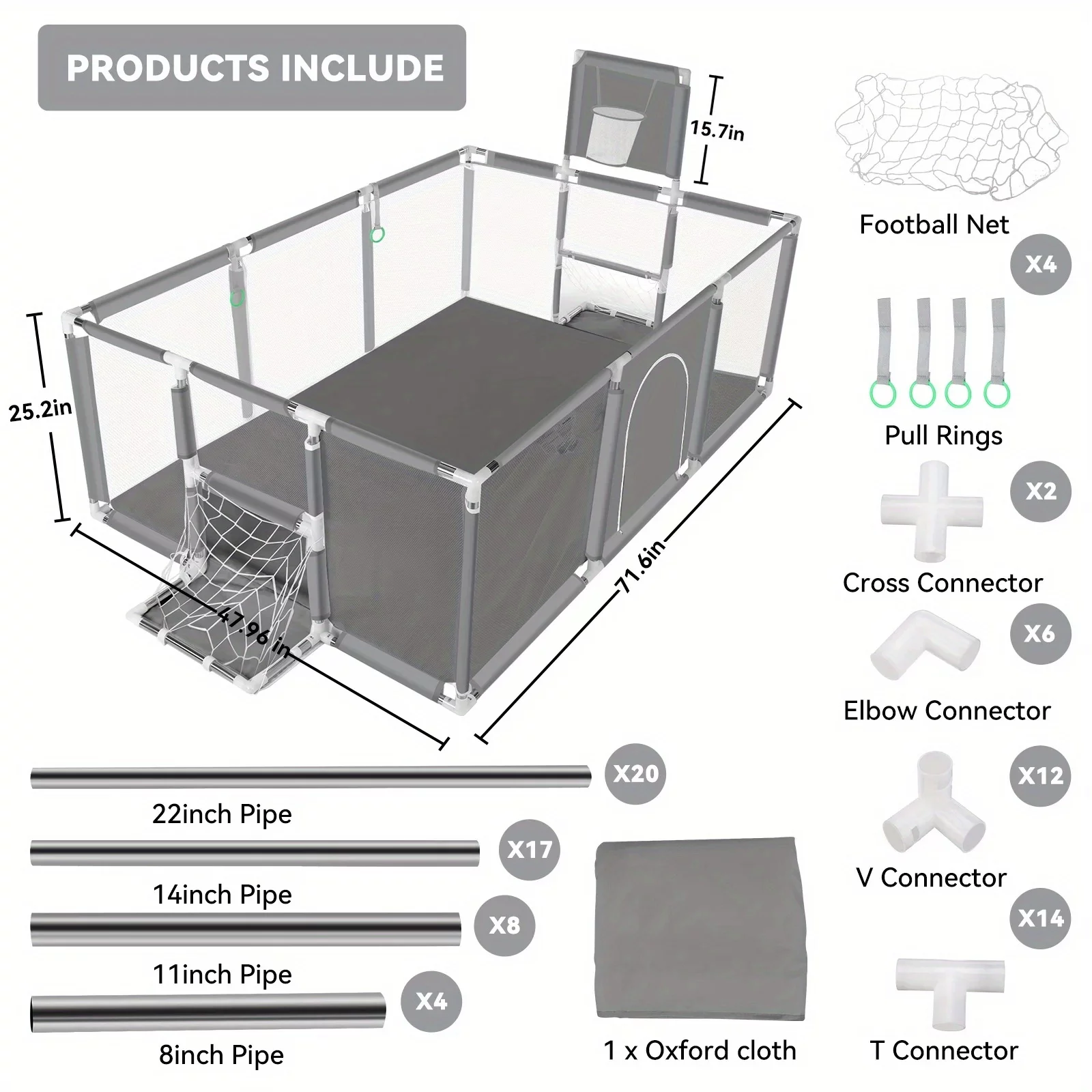 Keep Your Kids Safe and Entertained with this Baby Game Fence Set - Indoor/Outdoor Non-Slip Bases & Solid Safety Fences!