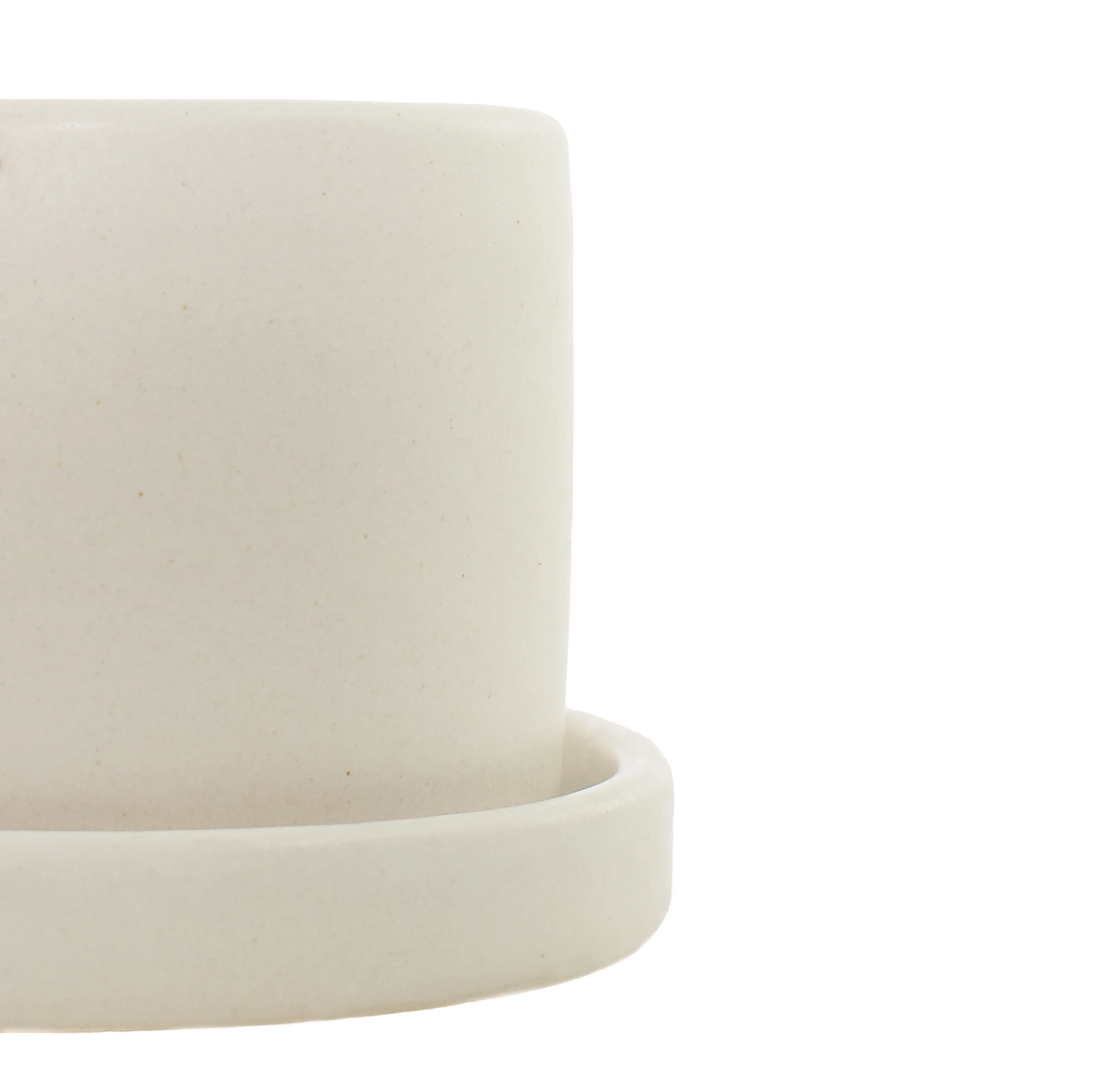 Plant with Purpose 2.5 in. Hyde Semi Matte Cream Ceramic Container with Saucer - 1 Piece