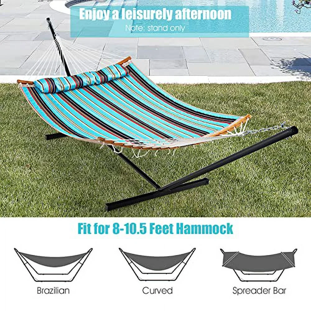 HAPPYGRILL Adjustable Hammock Chair Stand, Heavy-Duty Steel Hammock Frame Fit for 8ft-10.5ft Hanging Chairs, Portable Hammock Stand with Carrying Bag, 450 lbs Weight Capacity