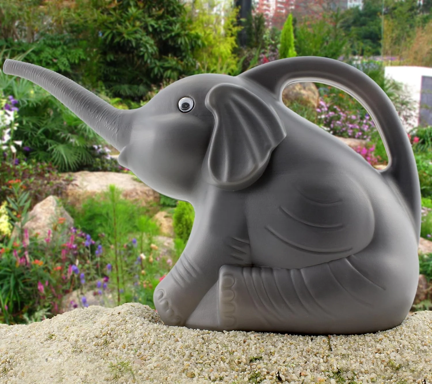 Cornucopia Elephant & Dinosaur Watering Cans (Combo Set Of 2); Kids' Novelty Animal Watering Cans In Green & Gray