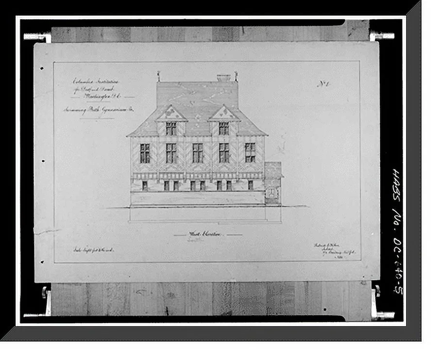 Historic Framed Print, Gallaudet College, Gymnasium, Seventh & Florida Avenue, Northeast, Washington, District of Columbia, DC - 5, 17-7/8