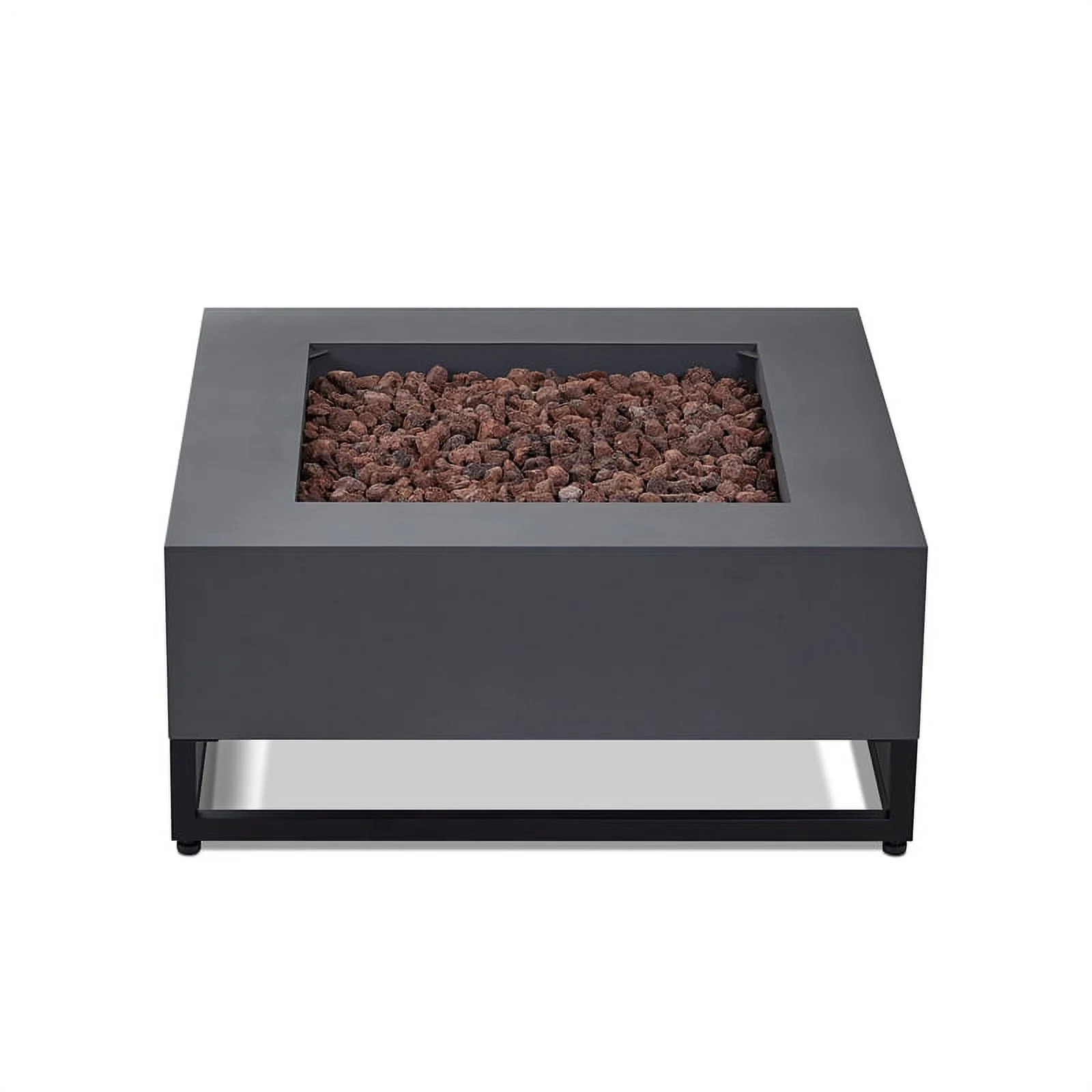 Real Flame Blake Metal Propane Fire Table with Conversion Kit in Slate Gray