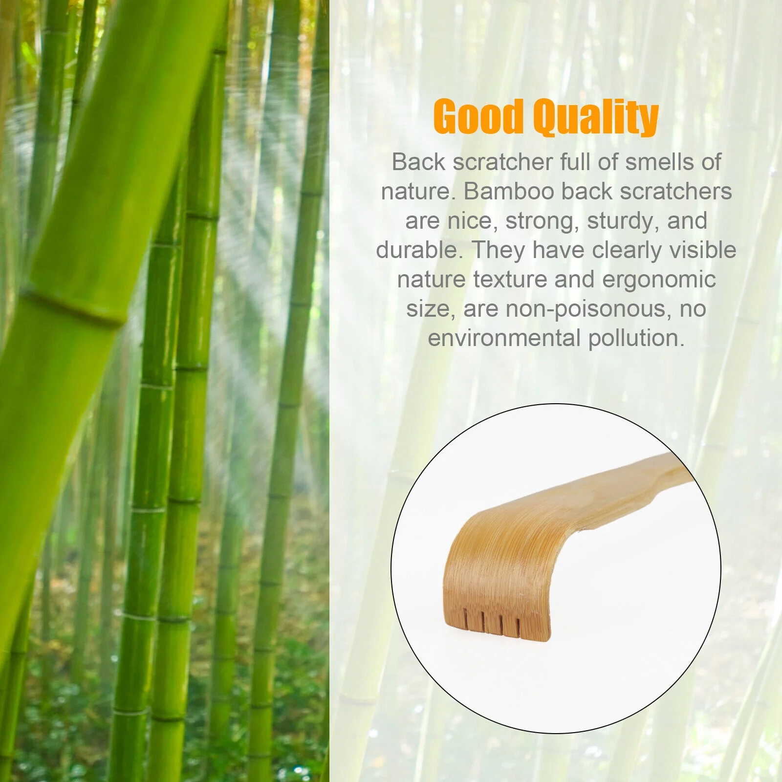3X Natural Bamboo Wooden Tickling Rake Back Scratcher Pick Itch Relief Tool Gift