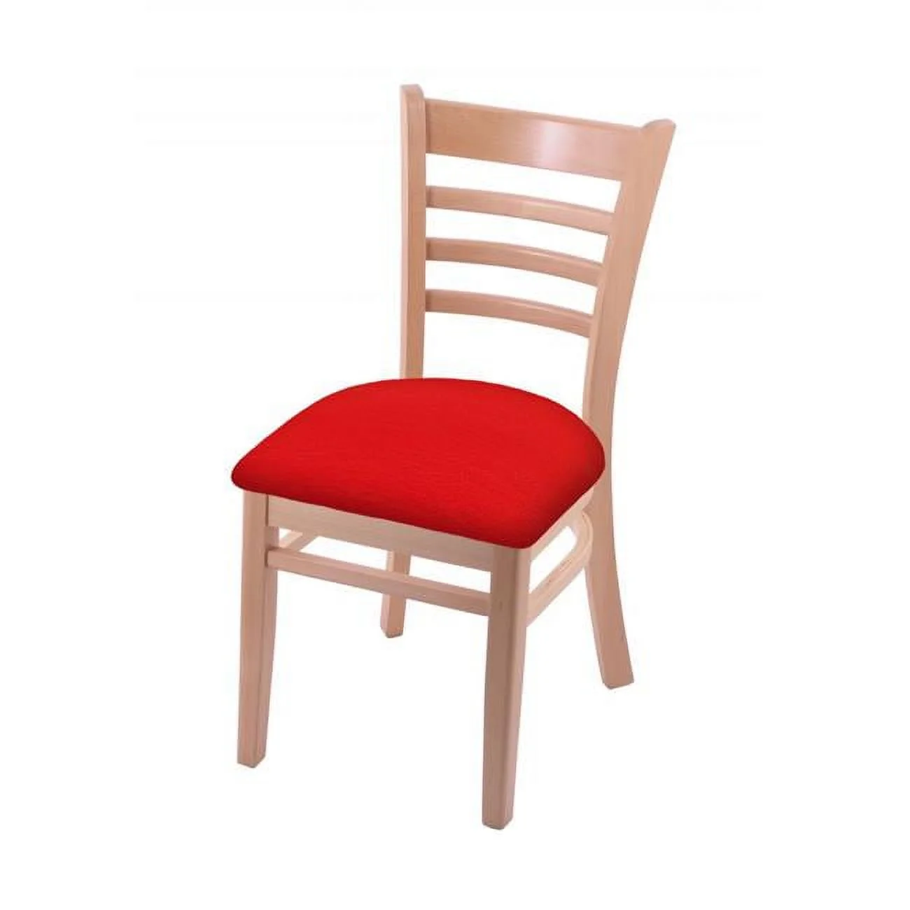 18 in. 3140 Series Chair, Natural Finish with Red