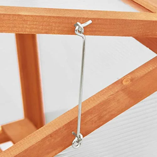 Tidyard Greenhouse with Openable Roof and Storage Shelves Firwood PC Board 2 Doors Plant Gardening Outdoor Grow Plant Herbs Flowers Vegetable Tent for Balcony, Deck, Garden, Patio