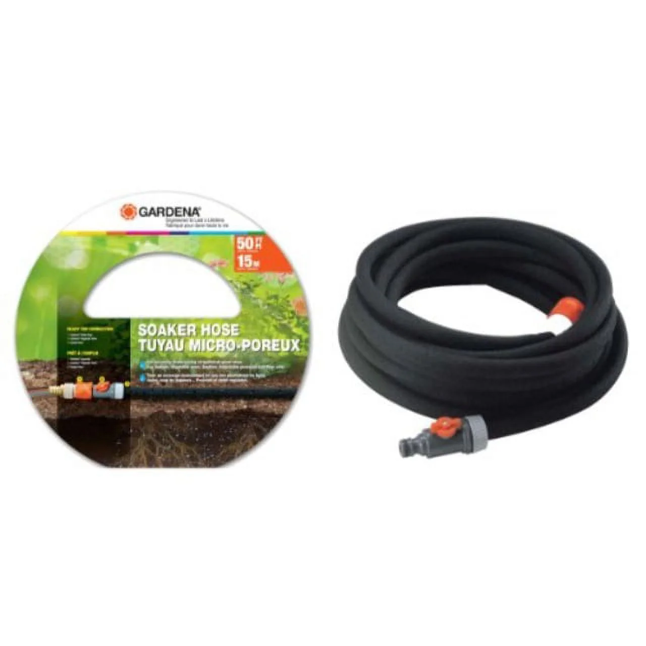 gardena 1969-u 50-foot recycled rubber soaker hose