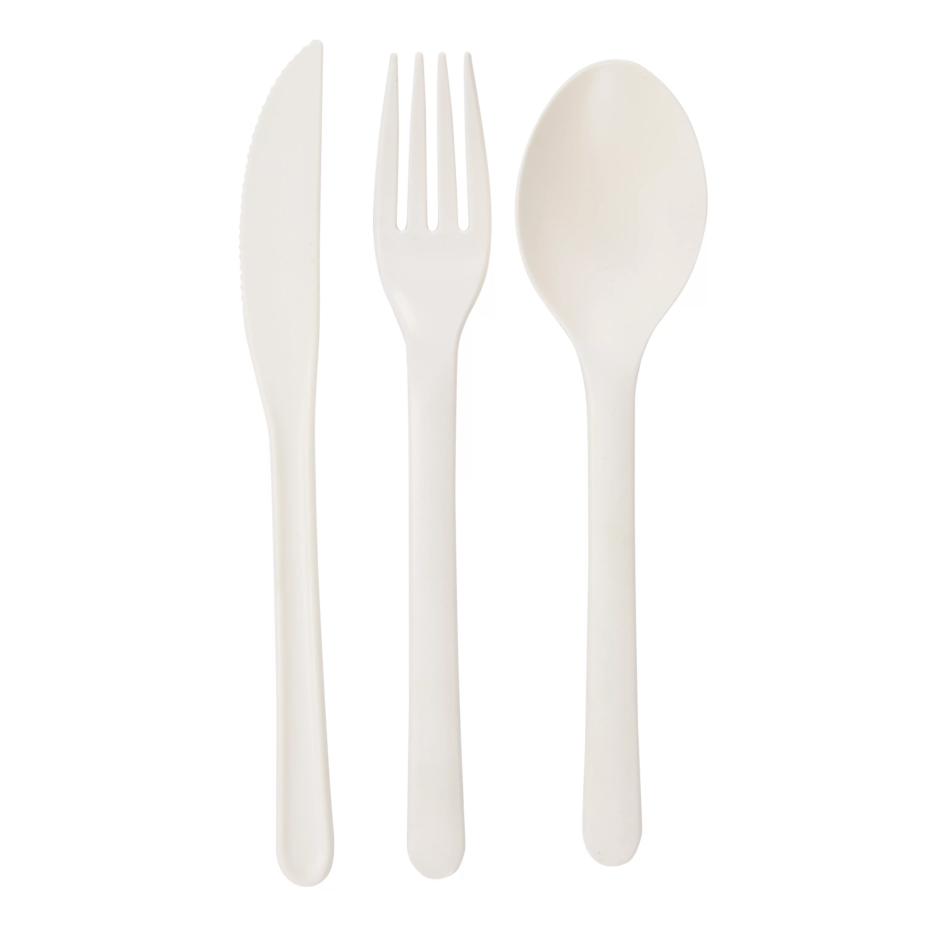 Mainstays Eco-Friendly Recycled Plastic 3-Piece Flatware Set, Vanilla Dream