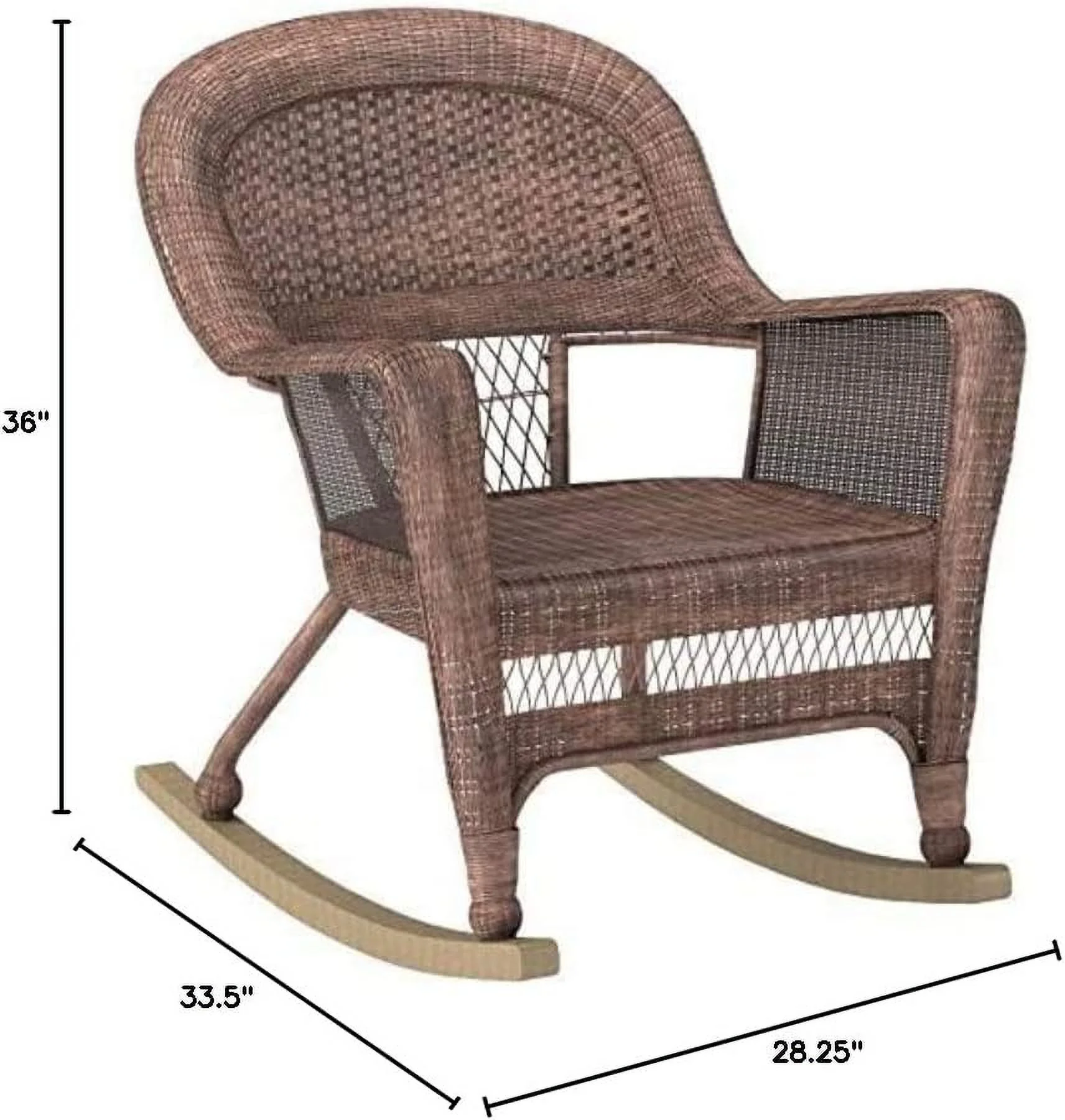 Set Of 2 Wicker Rocker Chairs,