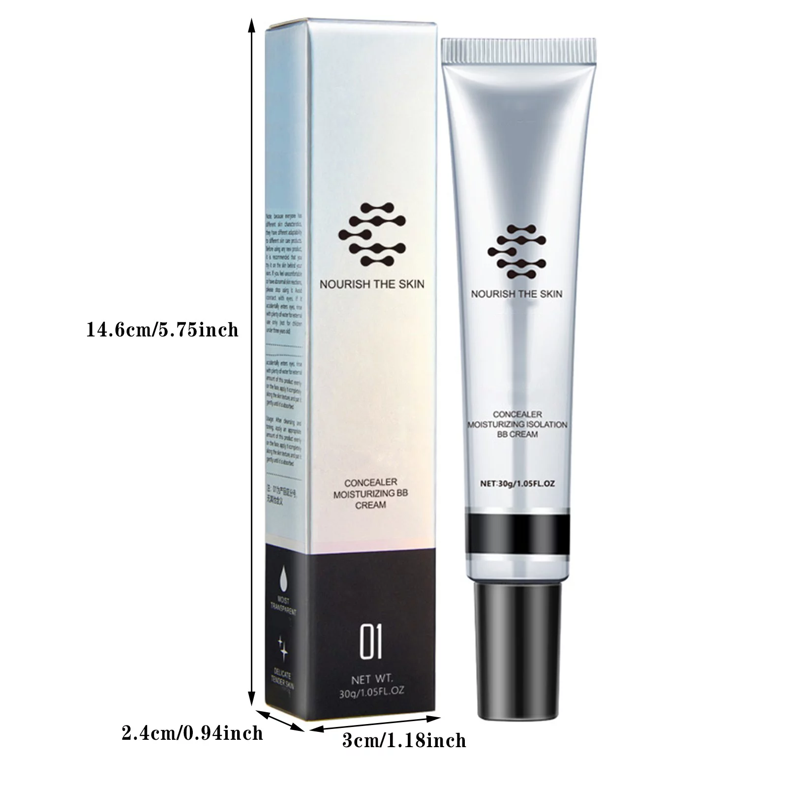 WalGRHFR Summer Concealer Moisturizing Isolation Summer Small Silver Tube Makeup Skin Tone Three Color Isolation