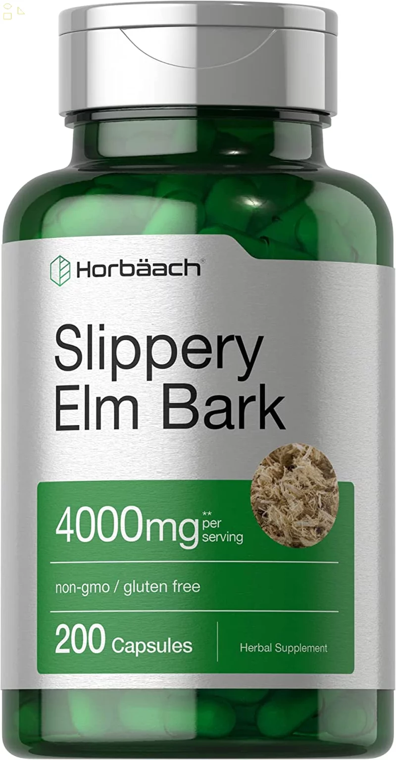 Slippery Elm Bark Capsules | 200 Count | Non-Gmo & Gluten Free