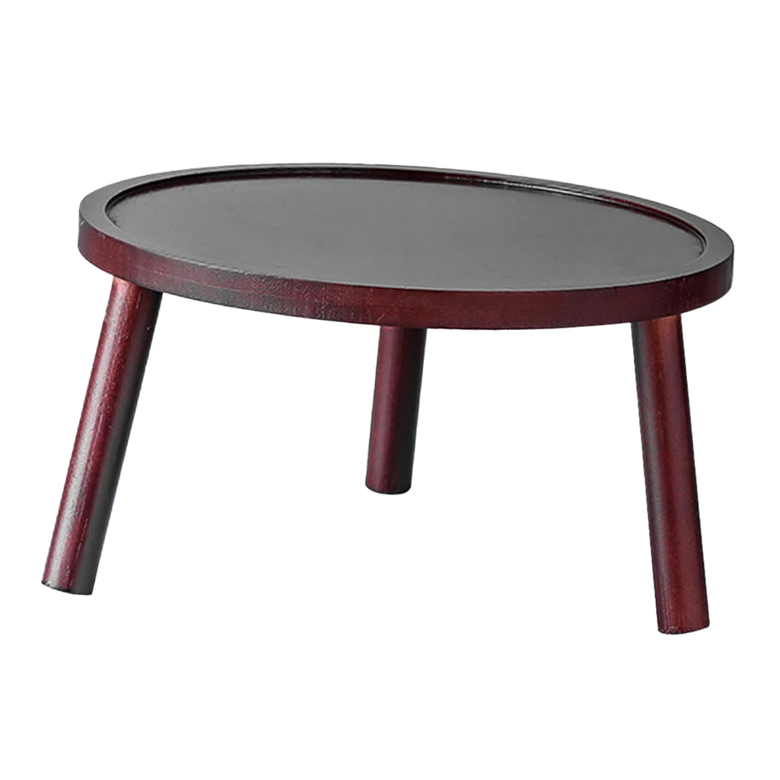 SunniMix Flower Pot Holder Planter Rack Hotel Planter Holder Wooden Plant Stand Table Red