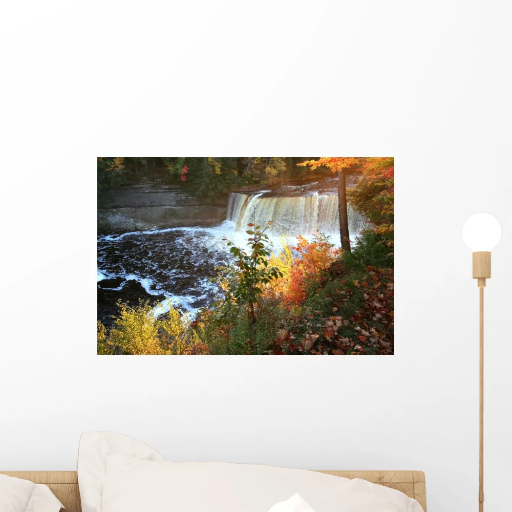Upper Tahquamenon Water Falls Wall Mural by Wallmonkeys Peel and Stick Graphic (18 in W x 12 in H) WM121396