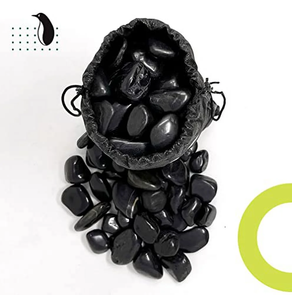 Black   For Plants - 15 Pounds - Black  With Smooth, Polished Surfaces - 1-3 Inch Stones For Planters, Aquarium Decorations, Vase, Fireplace, Landscaping, Outdoor Décor