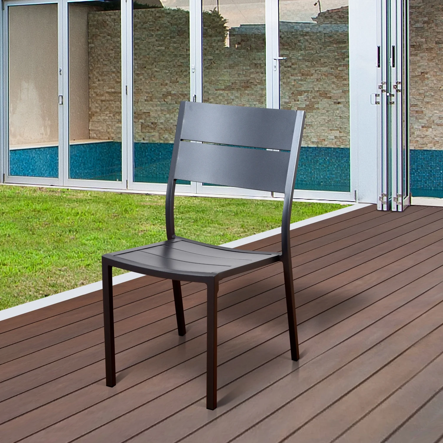 Amazonia 7pc Teak Finish Patio Dining Set