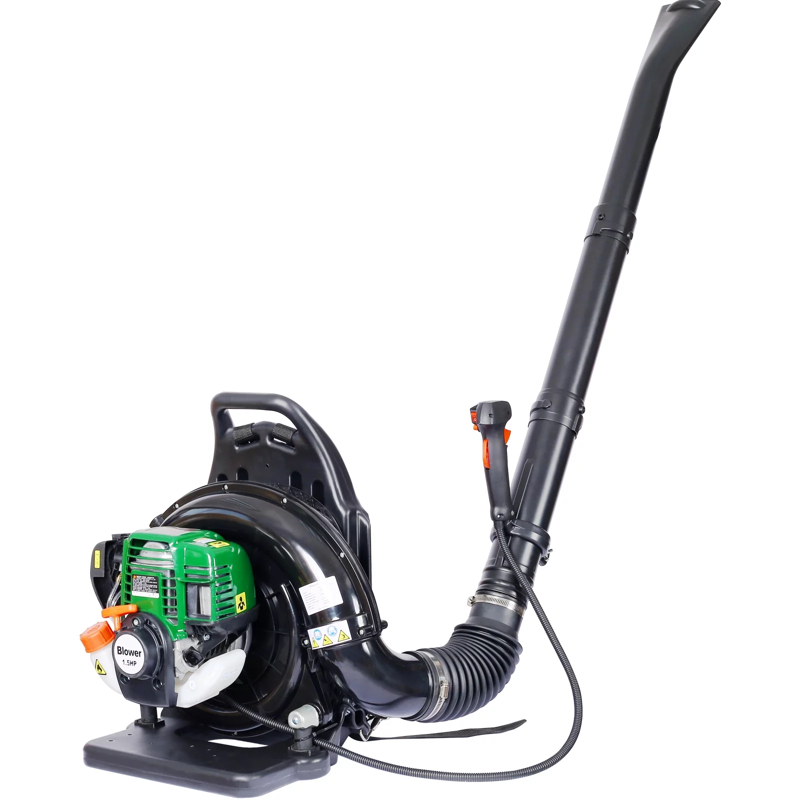 Green Gas Powered Leaf Blower, 37.7cc 4-Cycle Backpack Leaf Blower with Nozzle Extension and Adjustable Strap, Commercial Leaf Vacuum for Blowing Leaves/Snow/Mowed Grass, EPA Passed